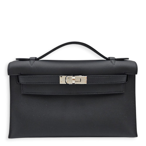 Kelly Pochette Black in Swift Palladium hardware CL2601-19152 1