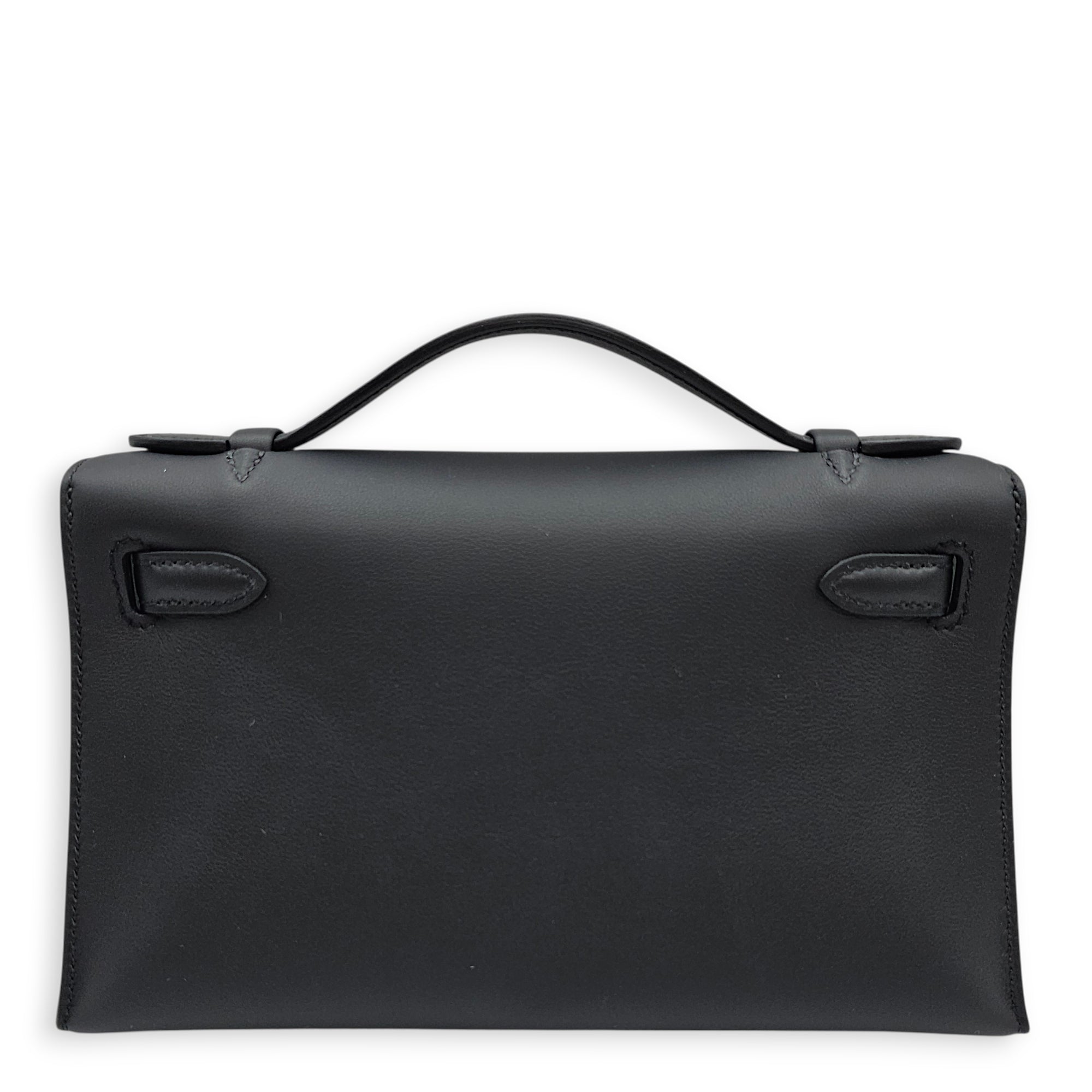 Kelly Pochette Black in Swift Palladium hardware CL2601-19152 2