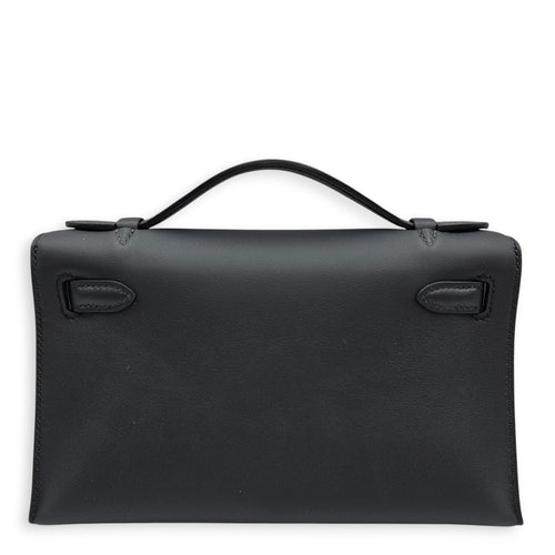 Kelly Pochette Black in Swift Palladium hardware CL2601-19152 2