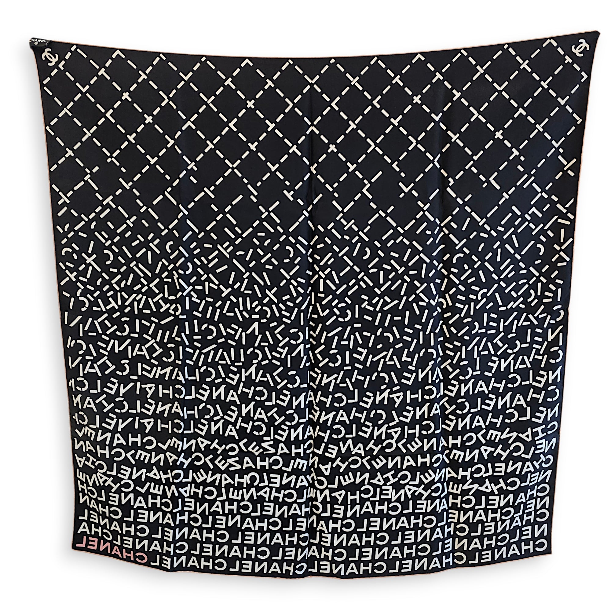 CC 84cm x 84cm Black Scarf in Silk