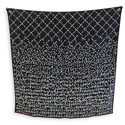 CC 84cm x 84cm Black Scarf in Silk