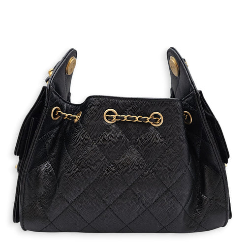 Mini C25 Black Shoulder Bag in Caviar Leather Gold hardware CL2601-19171 2