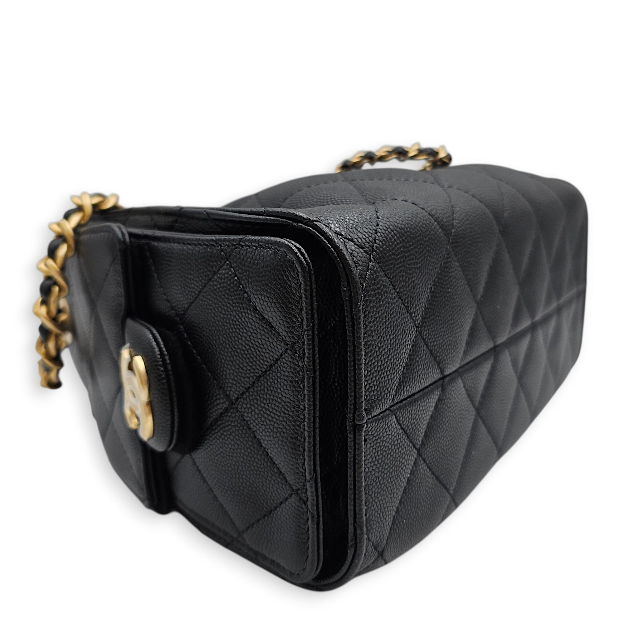 Mini C25 Black Shoulder Bag in Caviar Leather Gold hardware CL2601-19171 7