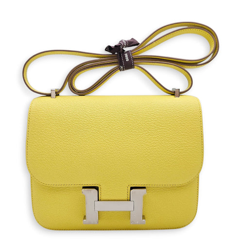 Constance Mirror 18 Limoncello in Chevre Mysore Palladium hardware CL2601-19178 1