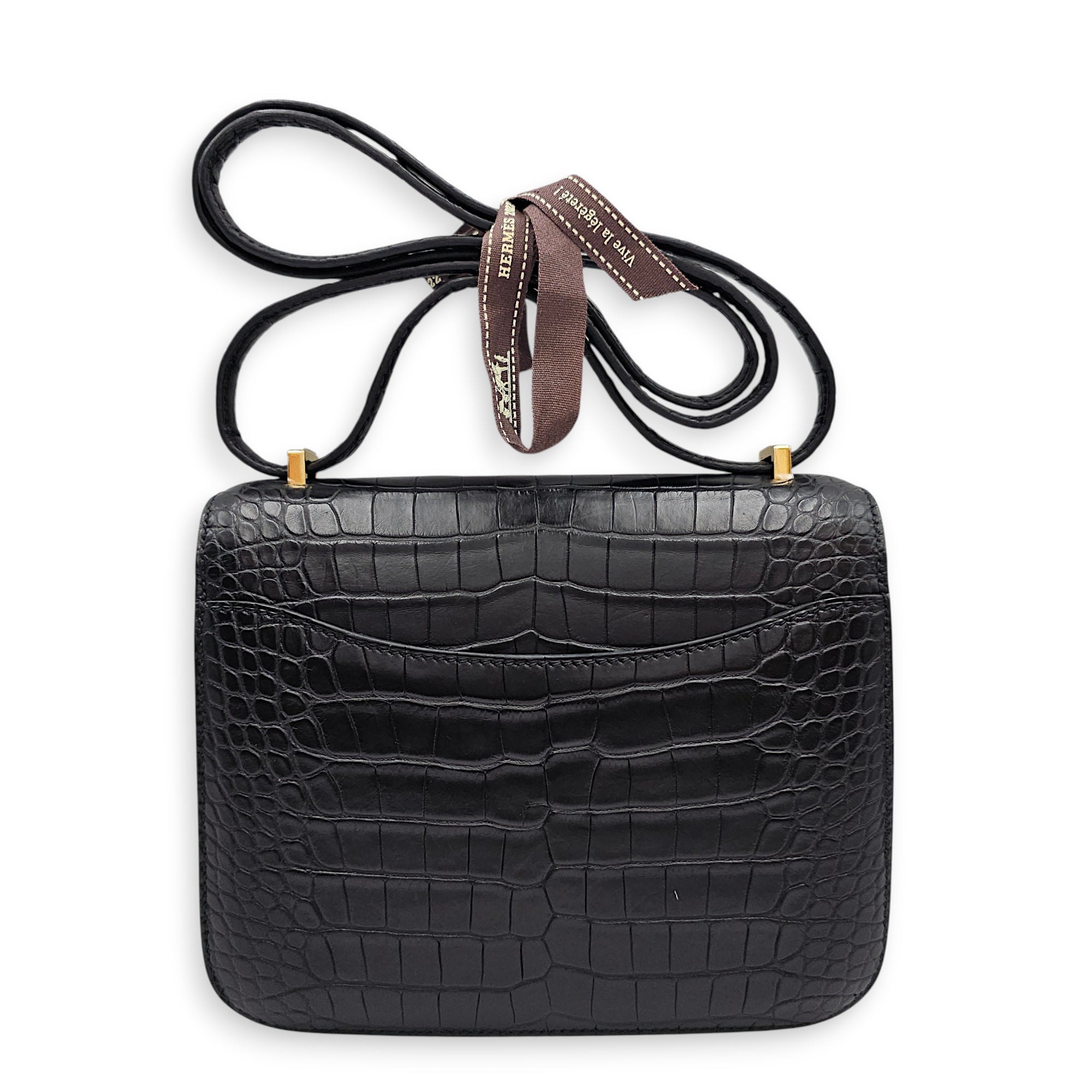 Constance 18 Black in Matte Alligator Gold hardware CL2601-19182 2