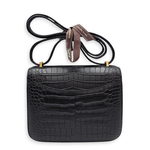 Constance 18 Black in Matte Alligator Gold hardware CL2601-19182 2