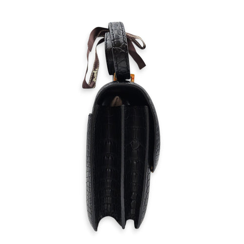 Constance 18 Black in Matte Alligator Gold hardware CL2601-19182 3
