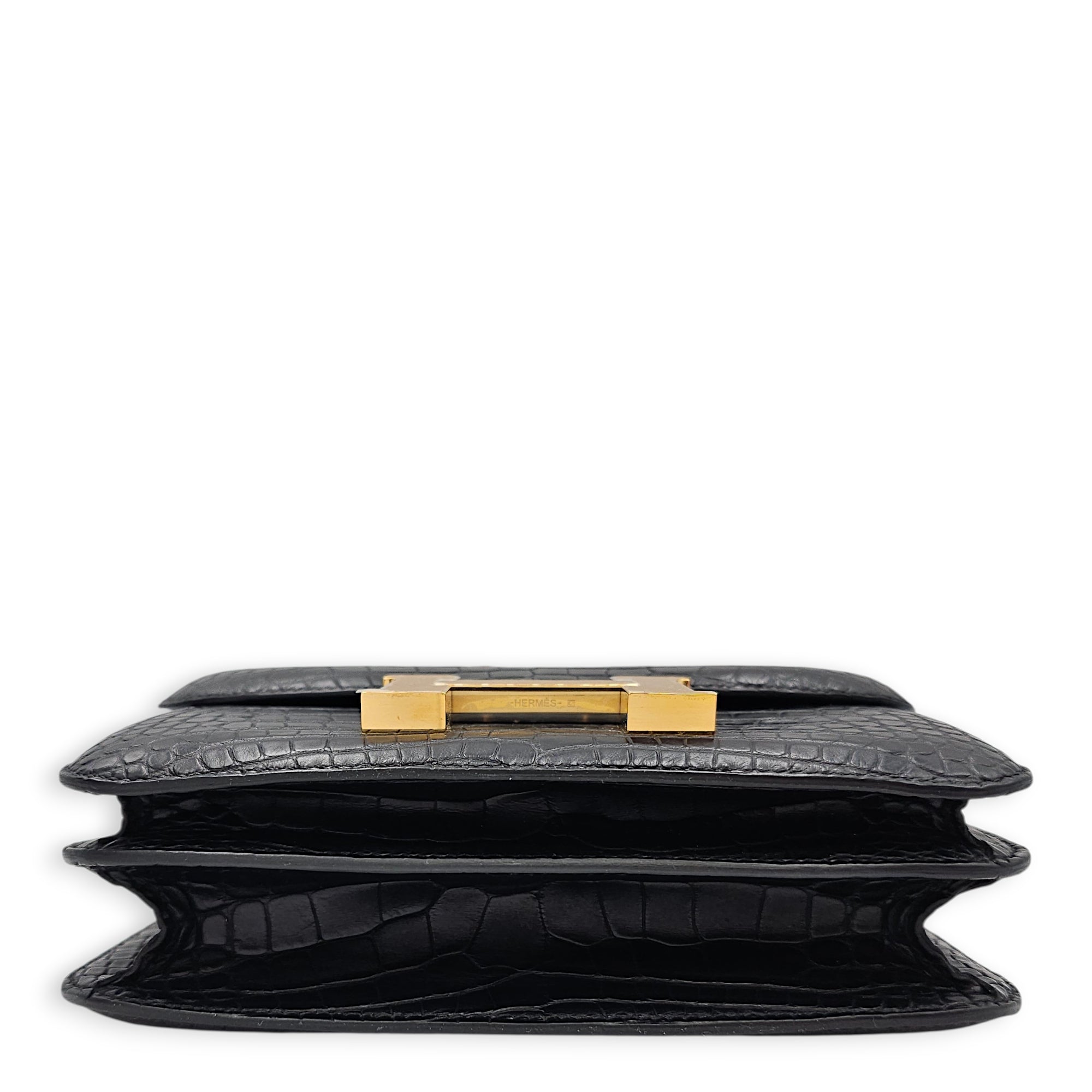 Constance 18 Black in Matte Alligator Gold hardware CL2601-19182 5