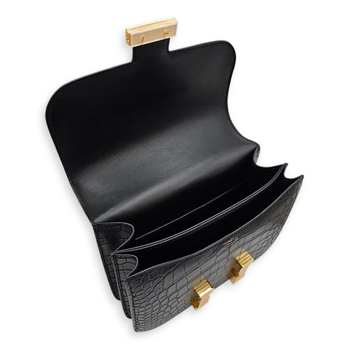 Constance 18 Black in Matte Alligator Gold hardware CL2601-19182 6