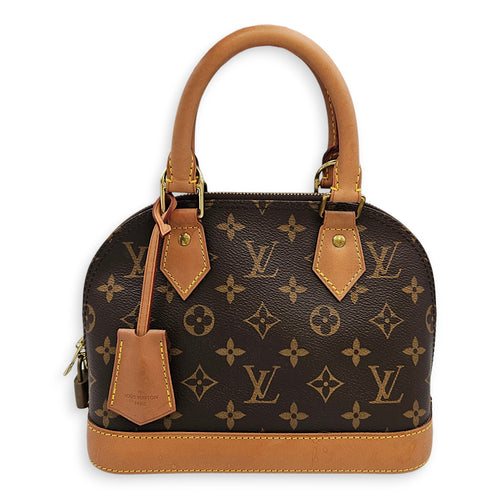 Alma BB Monogram Brown Crossbody Bag in Canvas Gold hardware