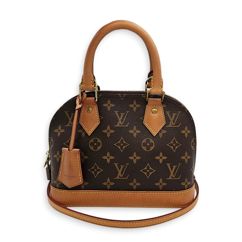 Alma BB Monogram Brown Crossbody Bag in Canvas Gold hardware