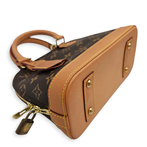 Alma BB Monogram Brown Crossbody Bag in Canvas Gold hardware