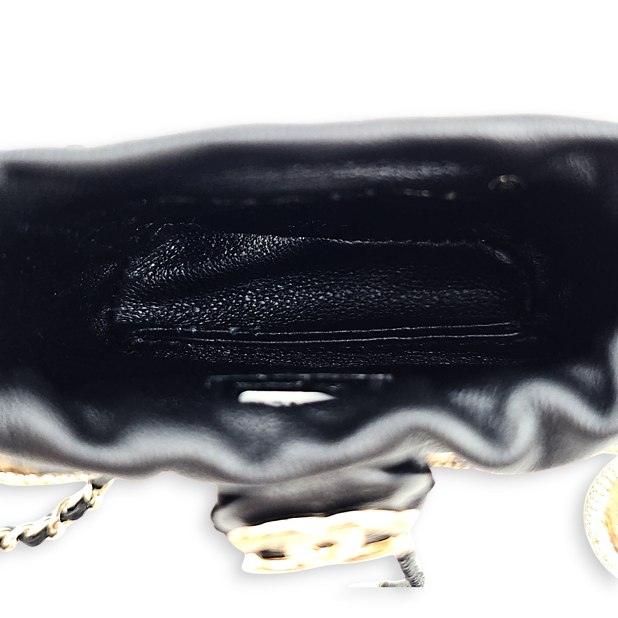 Air Pod Holder with Chain Black in Lambskin Gold hardware CL2601-19220 6