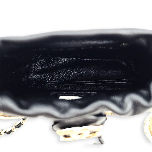 Air Pod Holder with Chain Black in Lambskin Gold hardware CL2601-19220 6