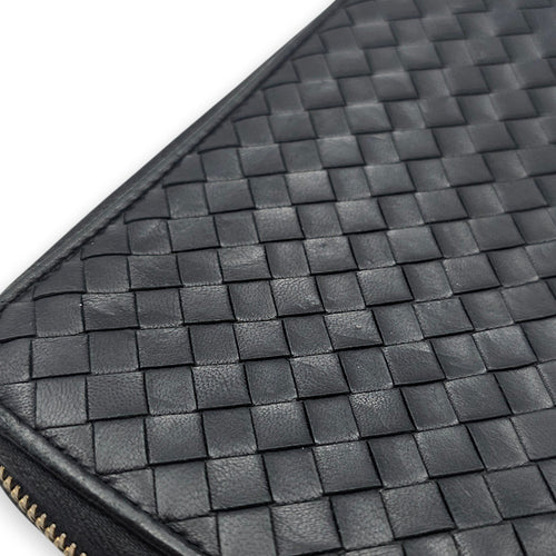 Intrecciato Long Leather Zip-around Wallet Black Wallet in Nappa Leather Gold hardware CL2602-19222 11
