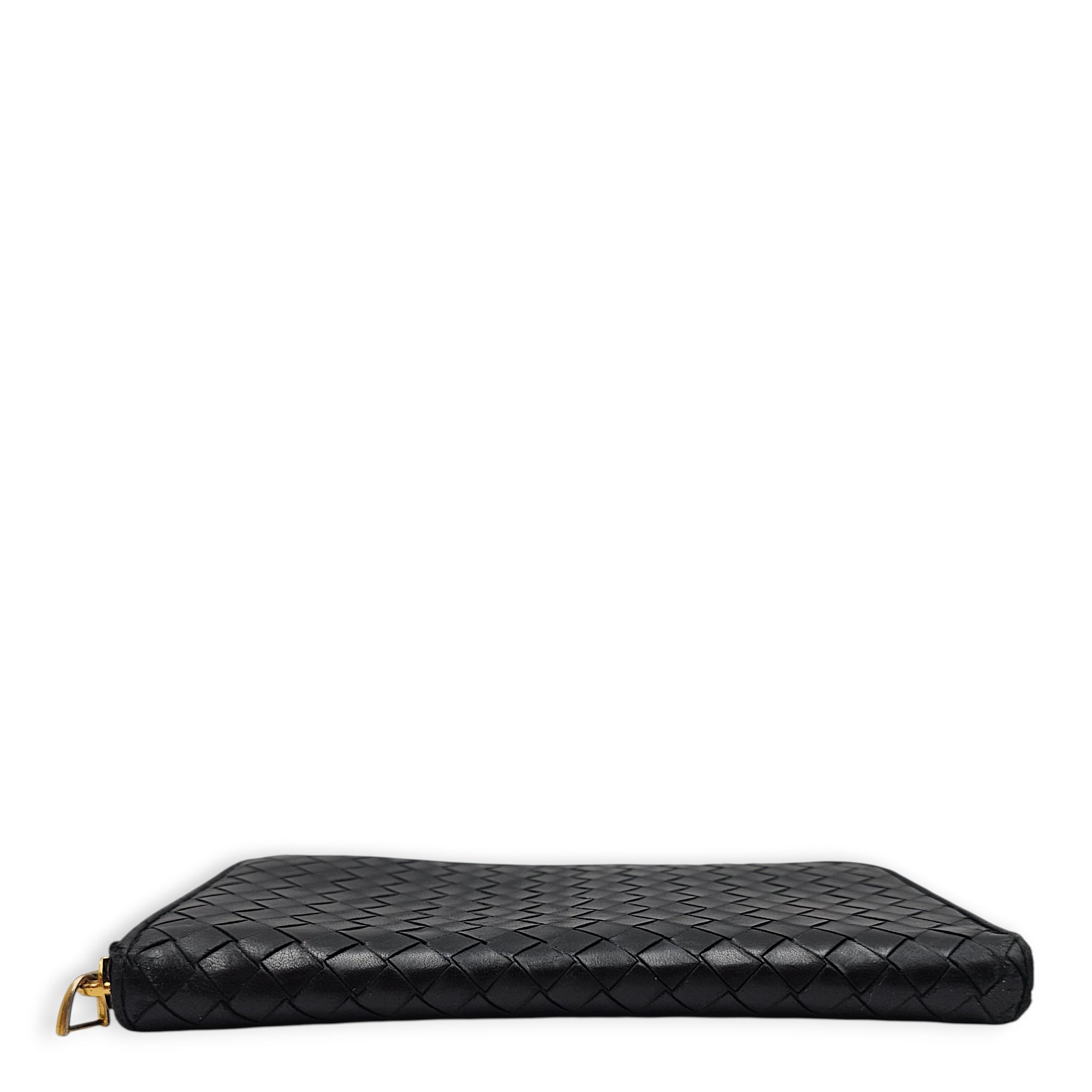 Intrecciato Long Leather Zip-around Wallet Black Wallet in Nappa Leather Gold hardware CL2602-19222 5