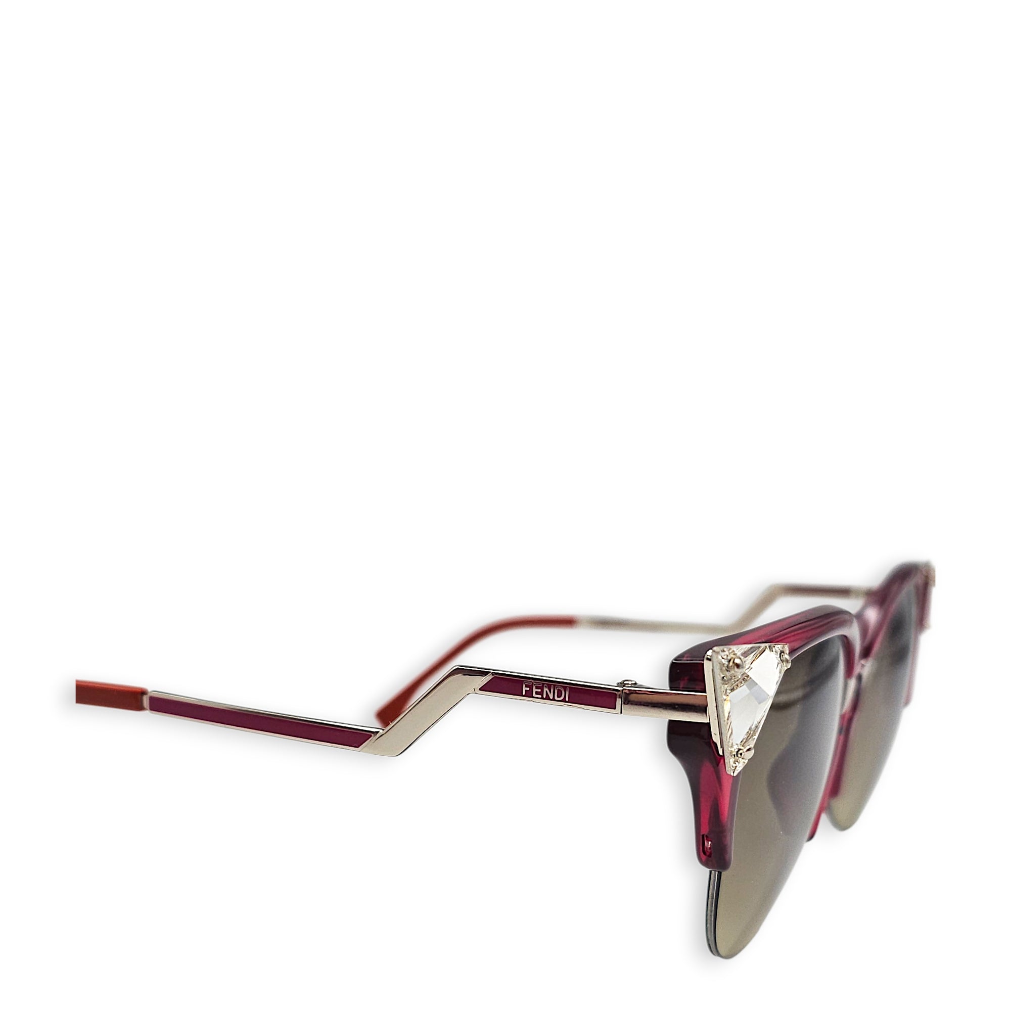 Sunglasses with Red Frames and Crystals Red Ready-To-Wear Silver hardware CL2602-19242 3