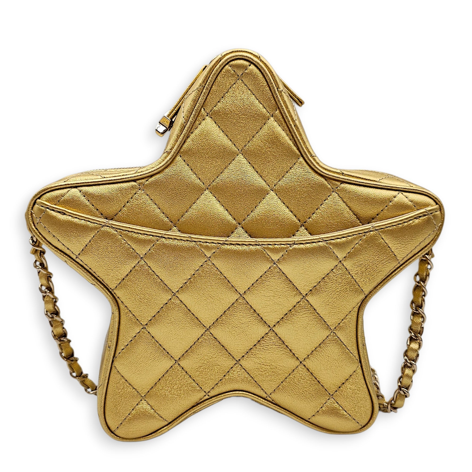 24C Walk of Fame Star Bag  Gold Crossbody Bag in Metallic Gold hardware CL2602-19253 2