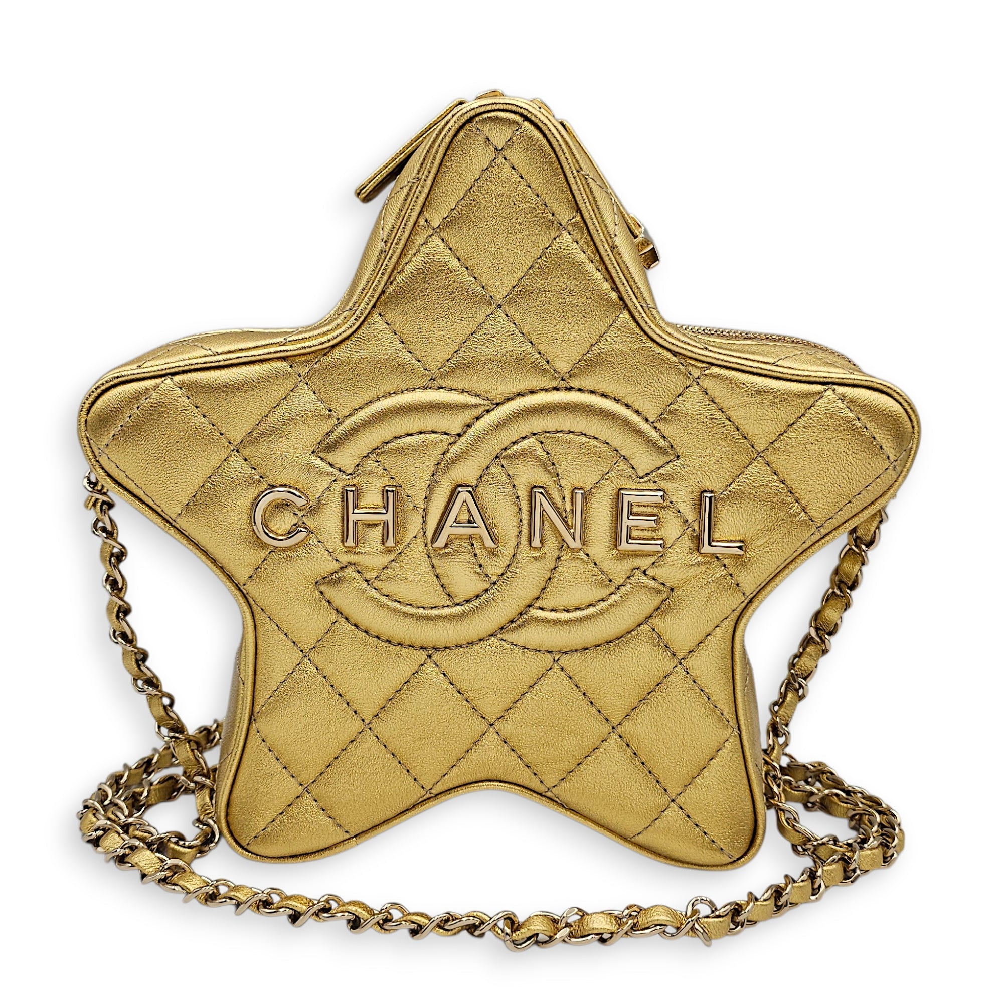 24C Walk of Fame Star Bag  Gold Crossbody Bag in Metallic Gold hardware CL2602-19253 9