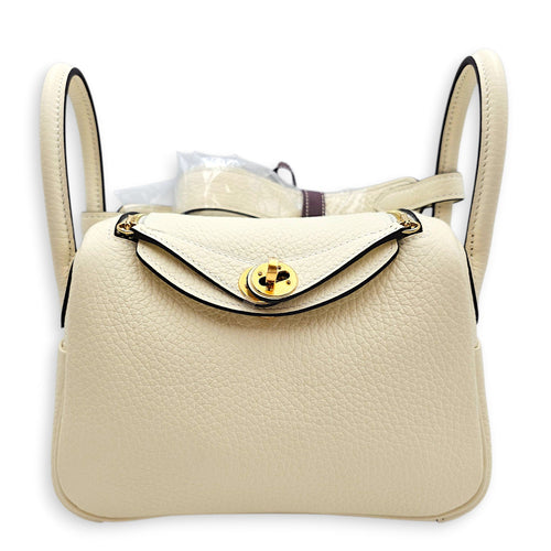 Lindy II Mini Cream in Clemence Gold hardware CL2602-19256 1