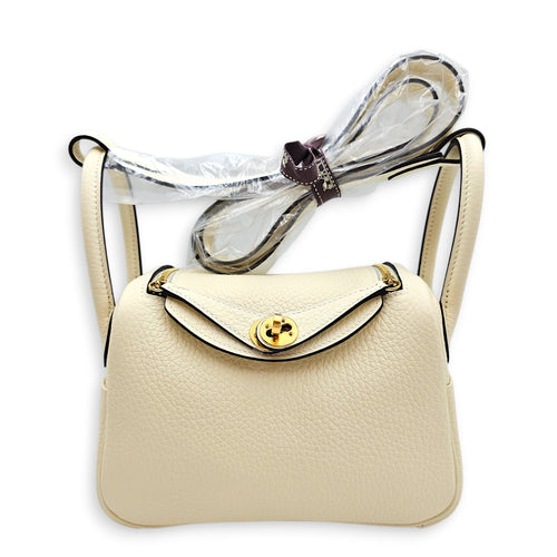 Lindy II Mini Cream in Clemence Gold hardware CL2602-19256 3