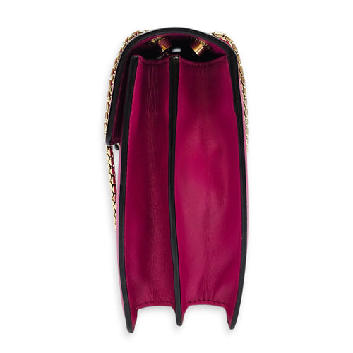 Serpenti Forever Flap with an Enamel Snakehead Clasp Medium Pink Shoulder Bag in Calfskin Gold hardware CL2602-19263 4