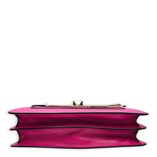 Serpenti Forever Flap with an Enamel Snakehead Clasp Medium Pink Shoulder Bag in Calfskin Gold hardware CL2602-19263 5