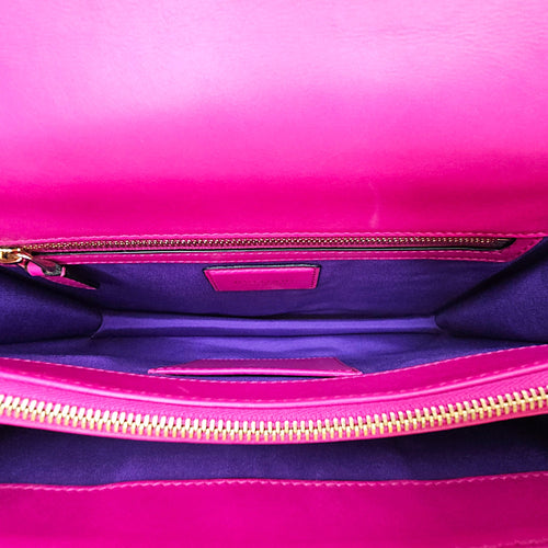 Serpenti Forever Flap with an Enamel Snakehead Clasp Medium Pink Shoulder Bag in Calfskin Gold hardware CL2602-19263 6