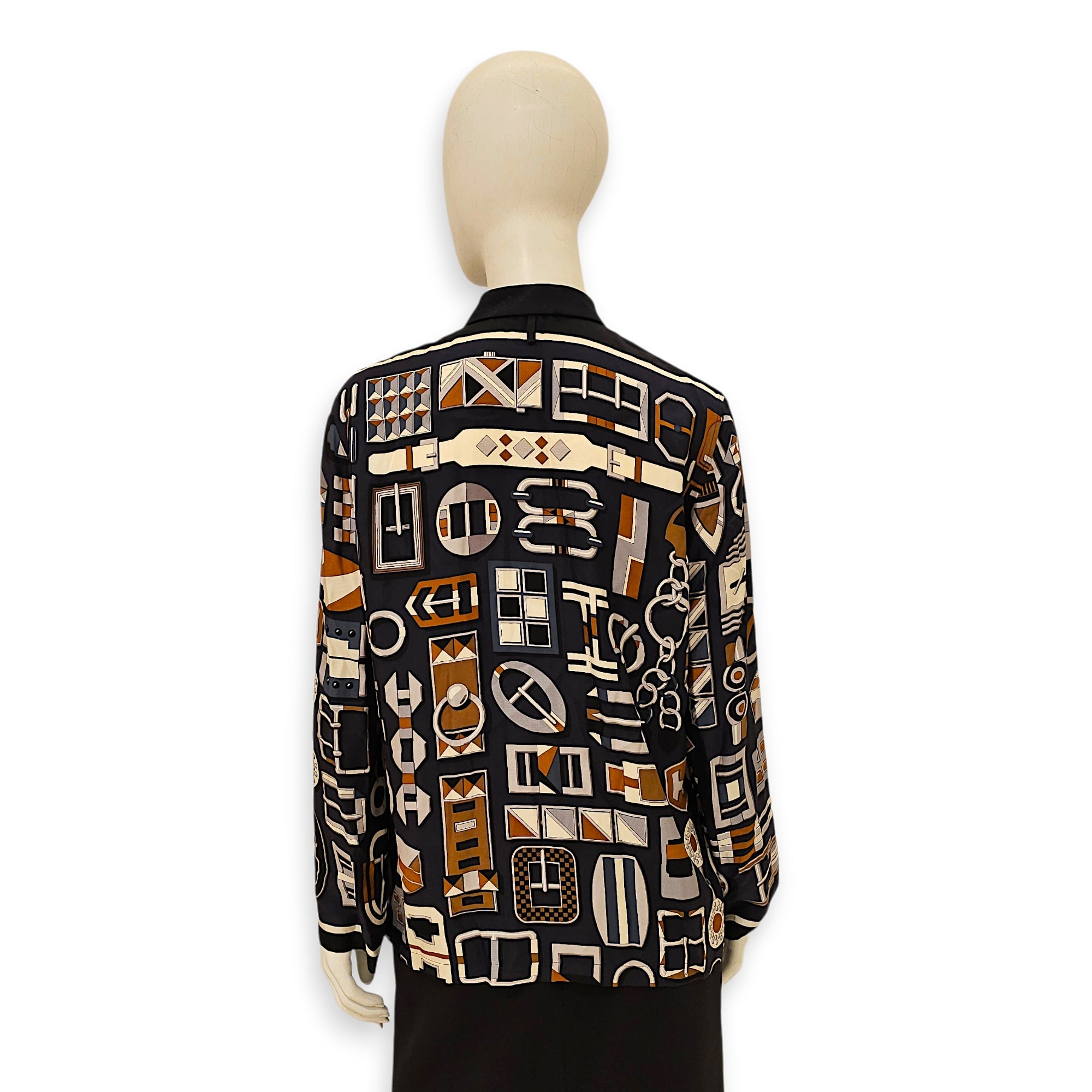 “Effet Kaleidoscope “ Classic Shirt 38 Black Ready-To-Wear in Silk CL2602-19289 2