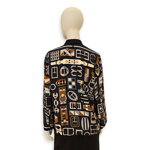 “Effet Kaleidoscope “ Classic Shirt 38 Black Ready-To-Wear in Silk CL2602-19289 2