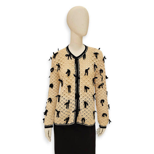 Crochet Top Medium Ivory/Black Ready-To-Wear CL2602-19290 1