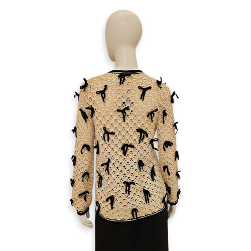 Crochet Top Medium Ivory/Black Ready-To-Wear CL2602-19290 2