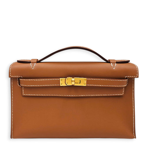 Kelly Pochette Gold in Swift Gold hardware CL2602-19302 1