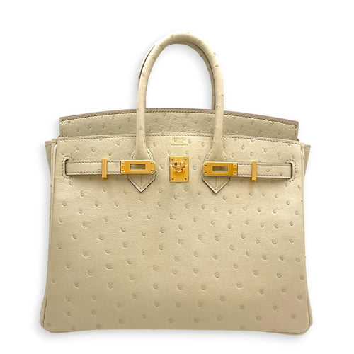 Birkin 25 Beton in Ostrich Gold hardware CL2602-19303 1