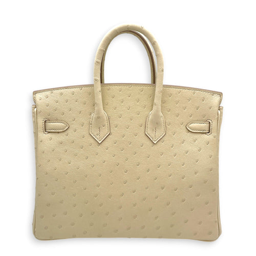 Birkin 25 Beton in Ostrich Gold hardware CL2602-19303 2
