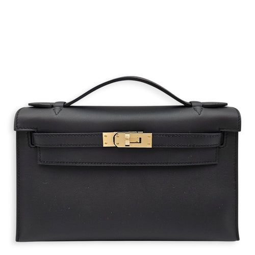 Kelly Pochette Black in Swift Permabrass hardware CL2602-19322 1