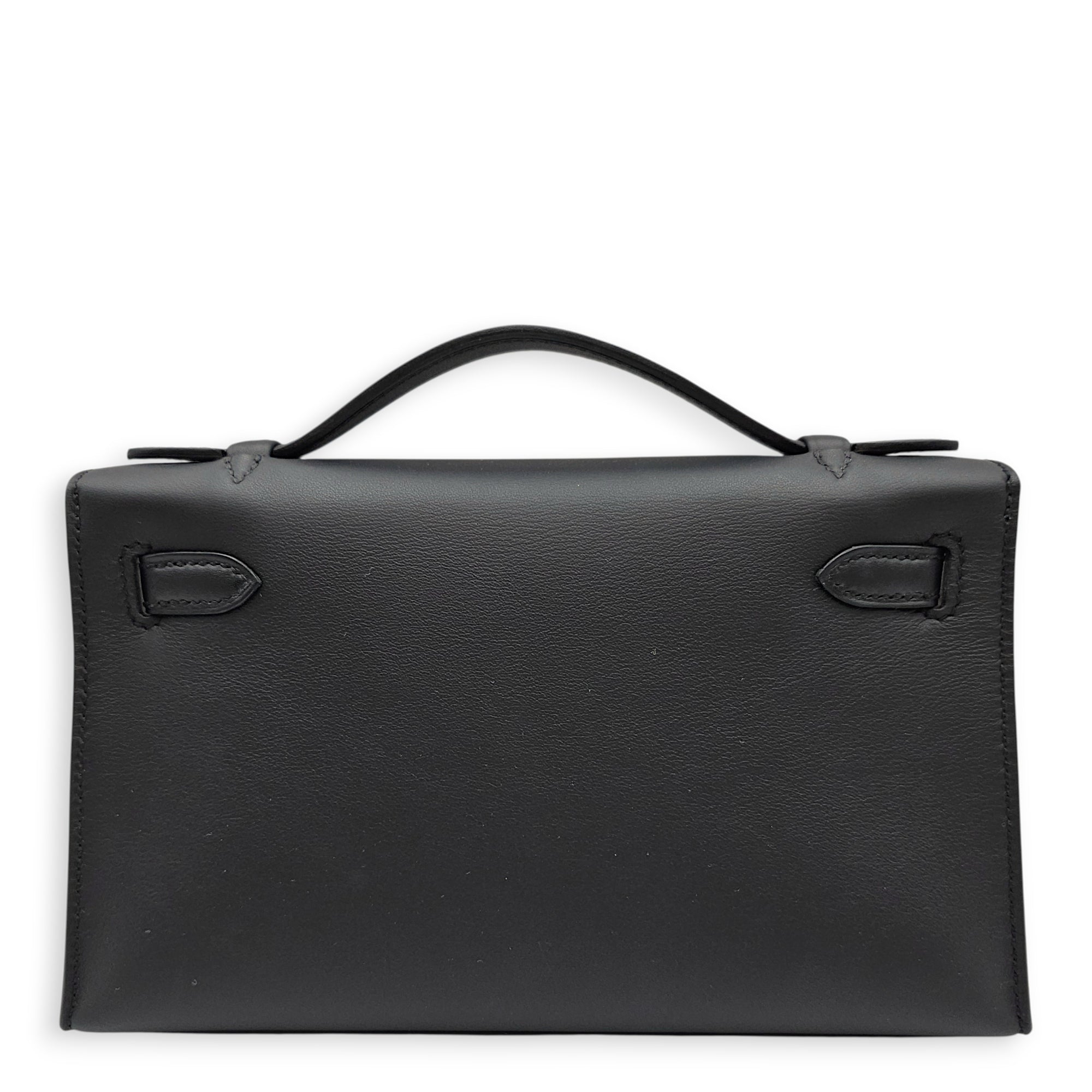 Kelly Pochette Black in Swift Permabrass hardware CL2602-19322 2