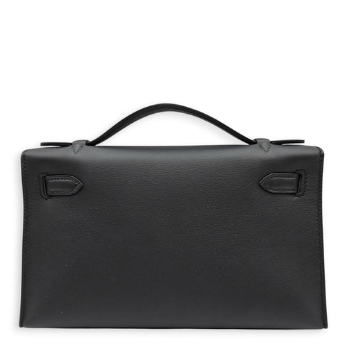 Kelly Pochette Black in Swift Permabrass hardware CL2602-19322 2