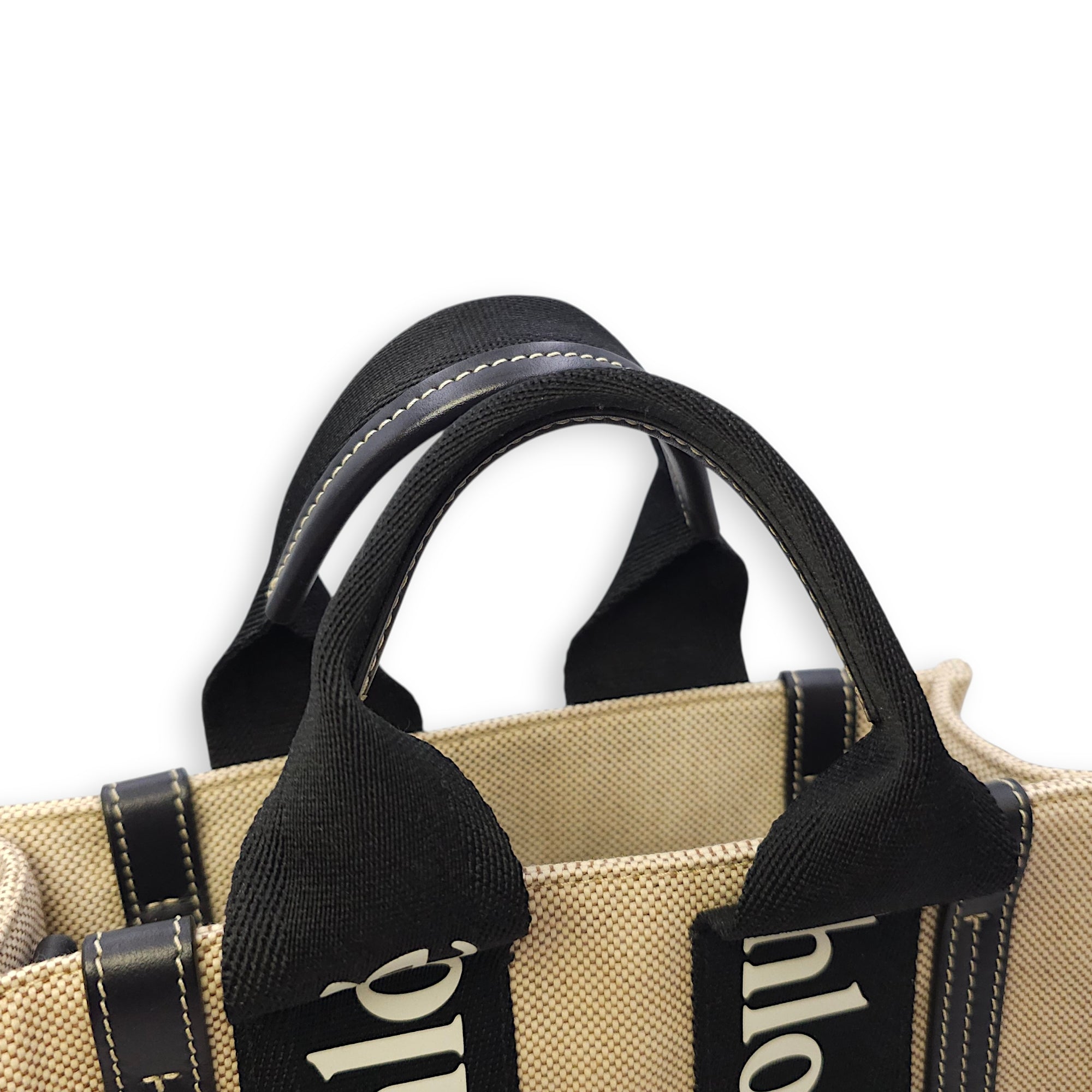 Small Woody Tote 24 Beige Crossbody Bag Silver hardware