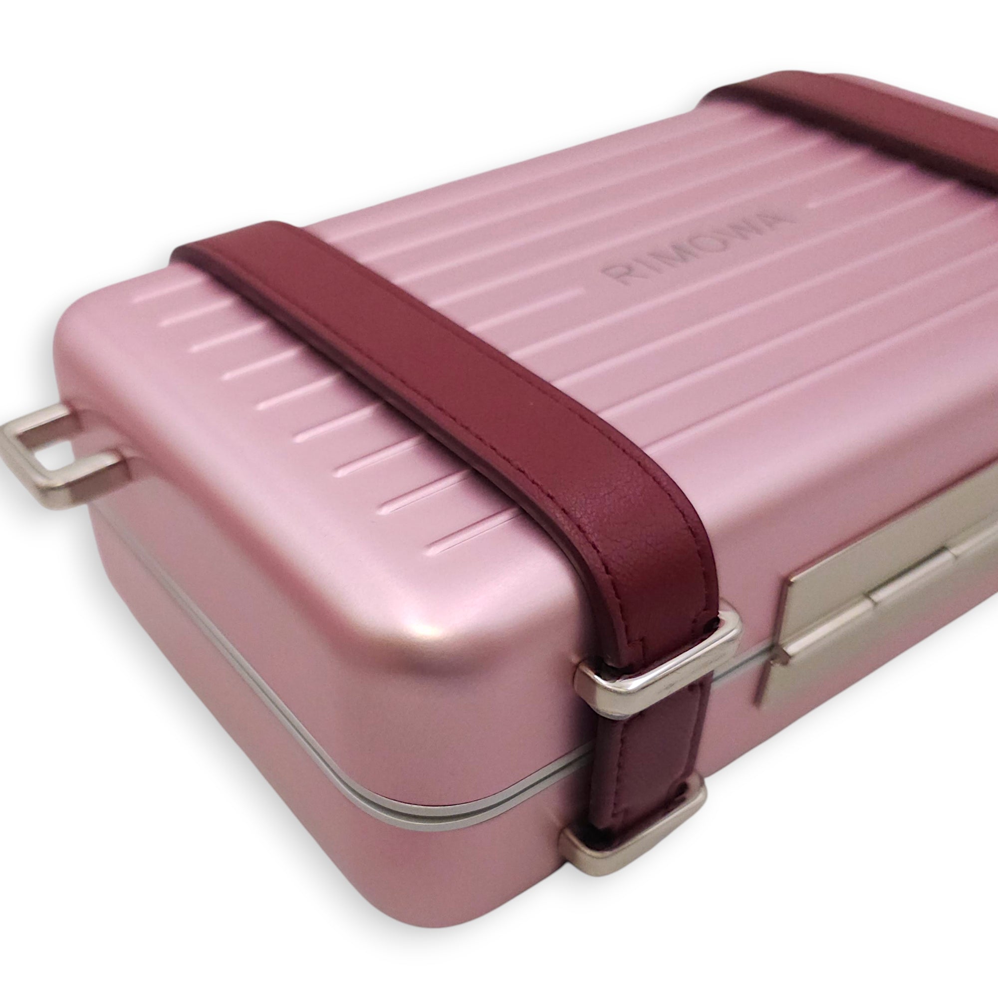Dior x Rimowa Personal Clutch on Strap In Aluminium Pink 19cm Pink Clutch in Aluminium Silver hardware