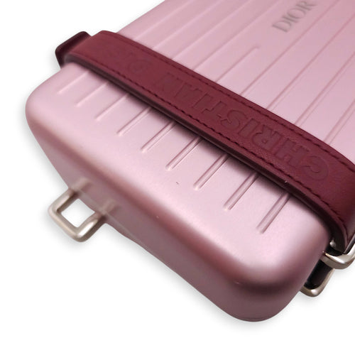 Dior x Rimowa Personal Clutch on Strap In Aluminium Pink 19cm Pink Clutch in Aluminium Silver hardware