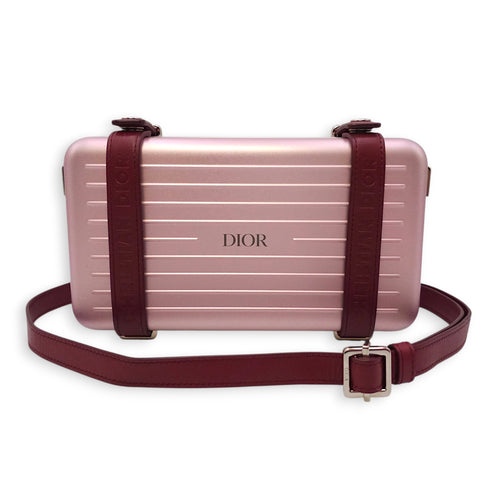 Dior x Rimowa Personal Clutch on Strap In Aluminium Pink 19cm Pink Clutch in Aluminium Silver hardware