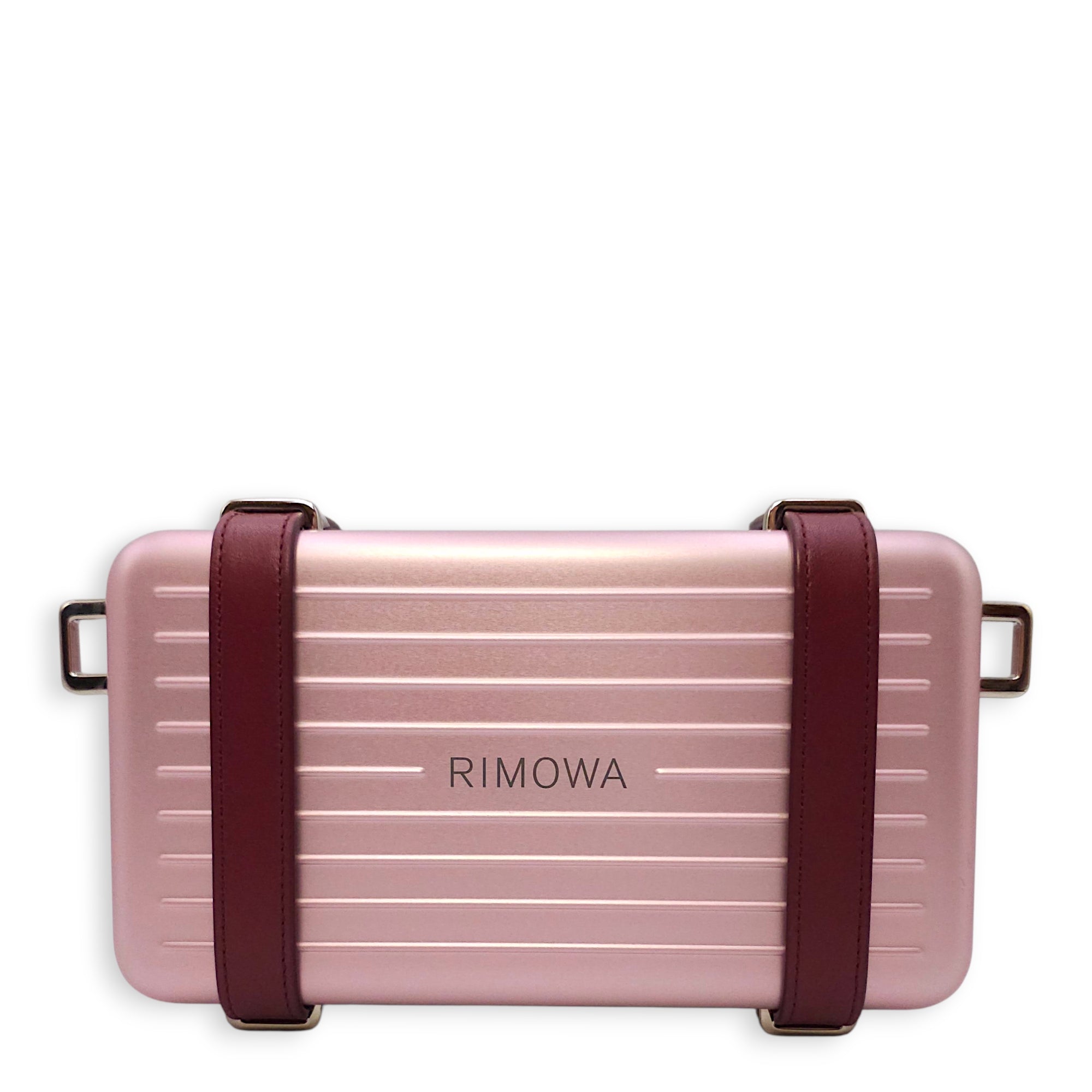 Dior x Rimowa Personal Clutch on Strap In Aluminium Pink 19cm Pink Clutch in Aluminium Silver hardware