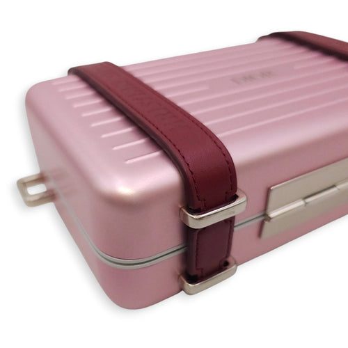 Dior x Rimowa Personal Clutch on Strap In Aluminium Pink 19cm Pink Clutch in Aluminium Silver hardware