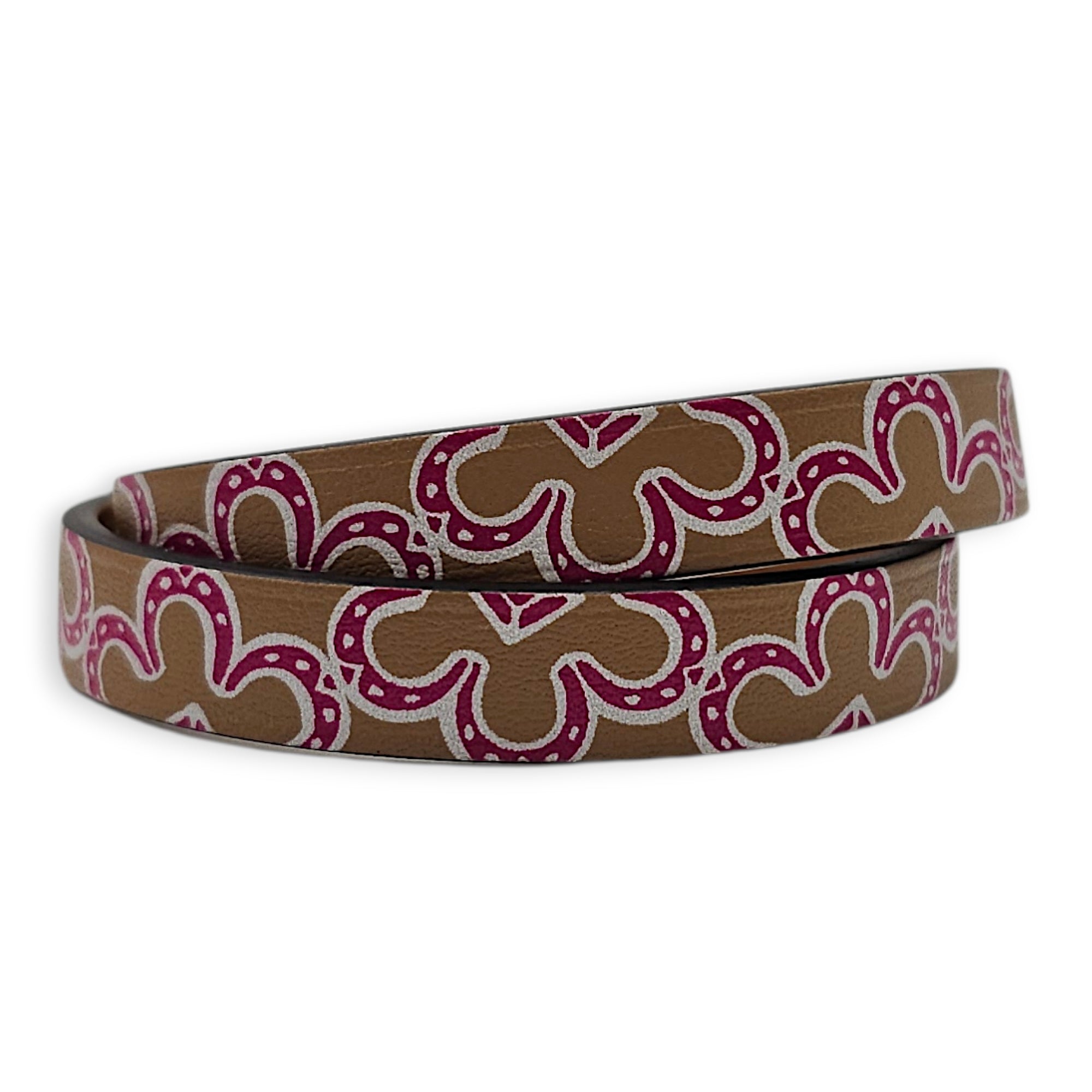 Mini Kelly Double Tour Lucky Daisy Bracelet. Sz:T2 Chai Bracelet in Swift Rose Gold hardware CL2602-19344 2