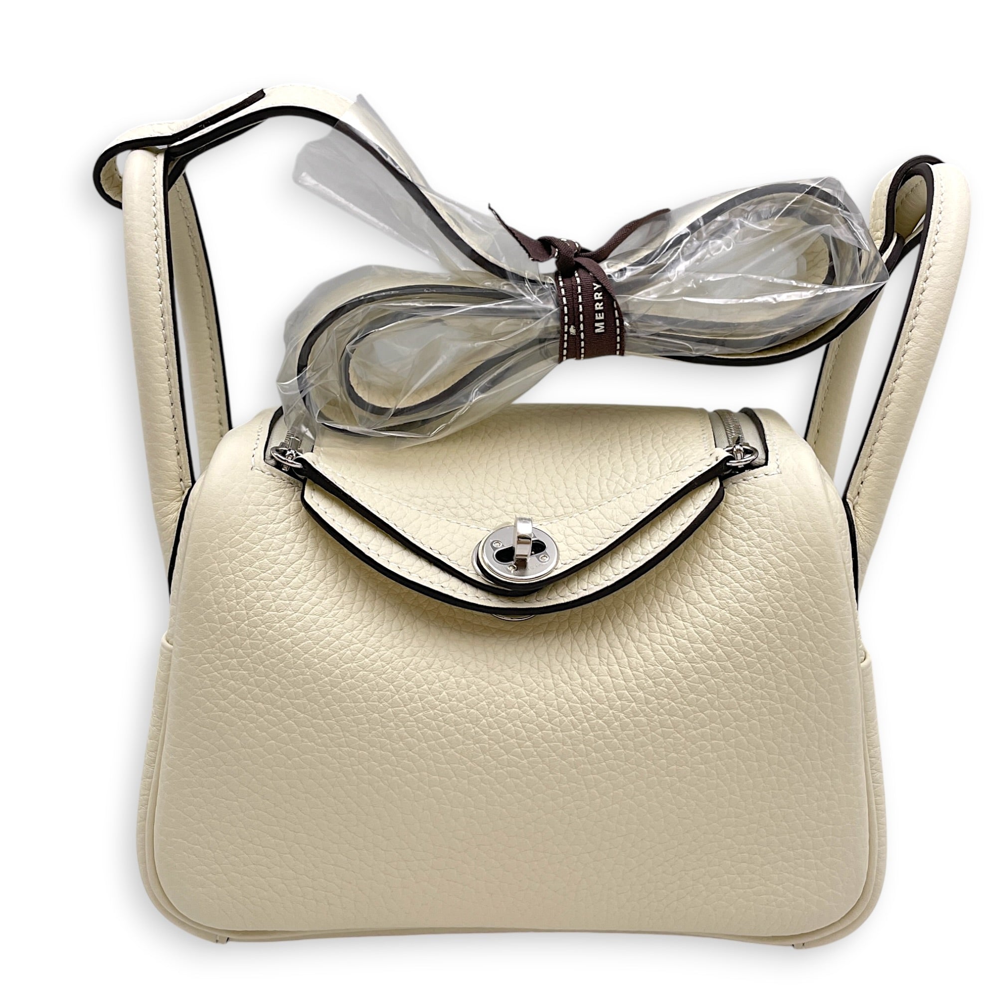Lindy II Mini Cream in Clemence Palladium hardware CL2602-19347 3