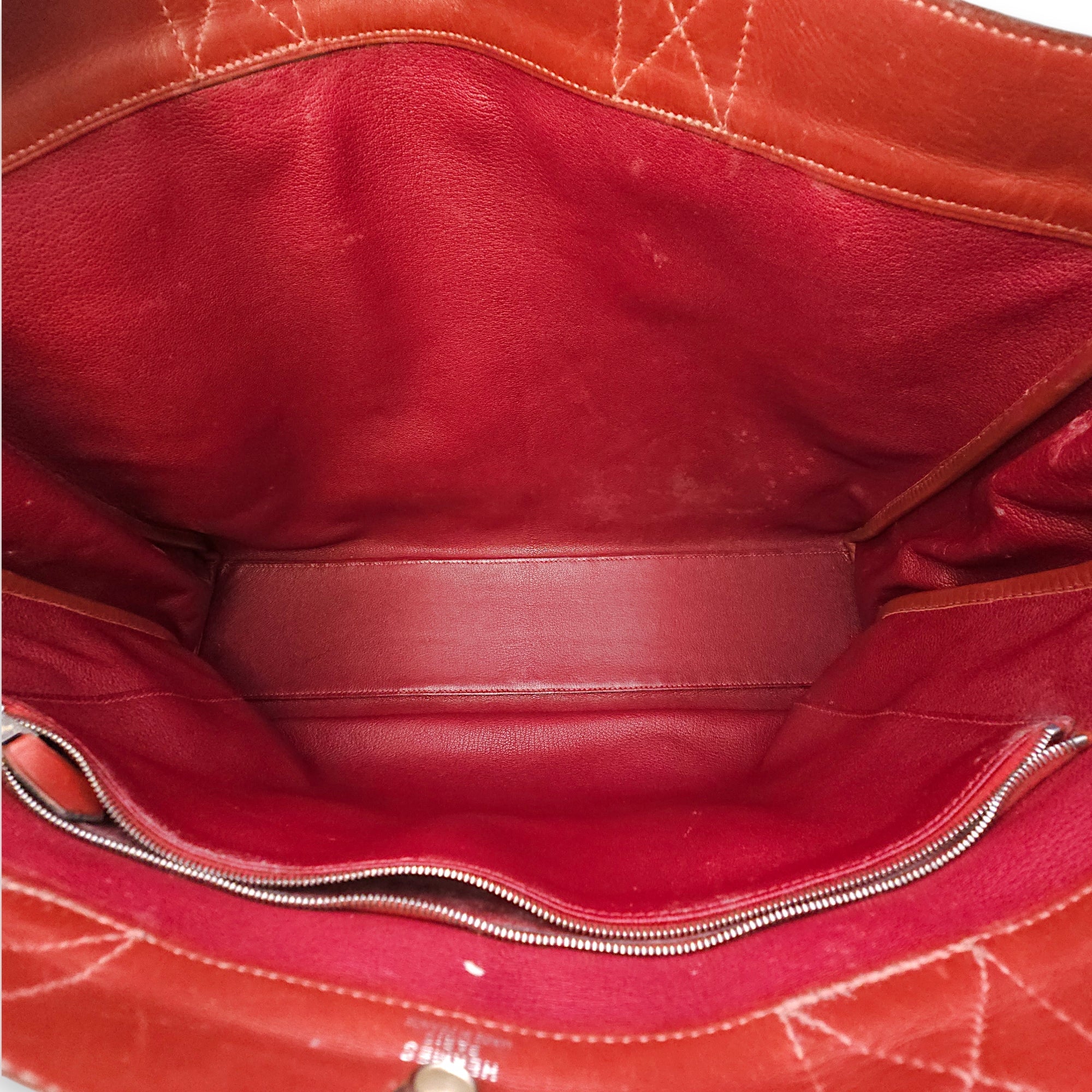 Fourre Tote GM Rouge H in Swift Palladium hardware CL2602-19362 6