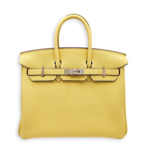 Birkin 25 Jaune Poussin in Togo Palladium hardware CL2602-19367 1
