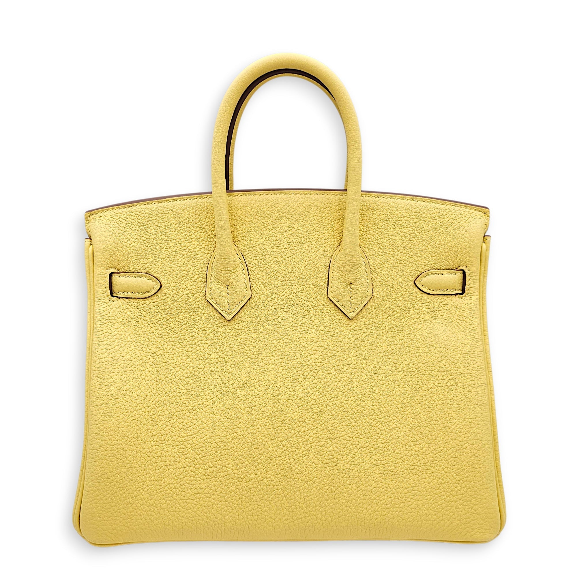 Birkin 25 Jaune Poussin in Togo Palladium hardware CL2602-19367 2