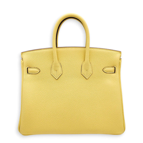 Birkin 25 Jaune Poussin in Togo Palladium hardware CL2602-19367 2